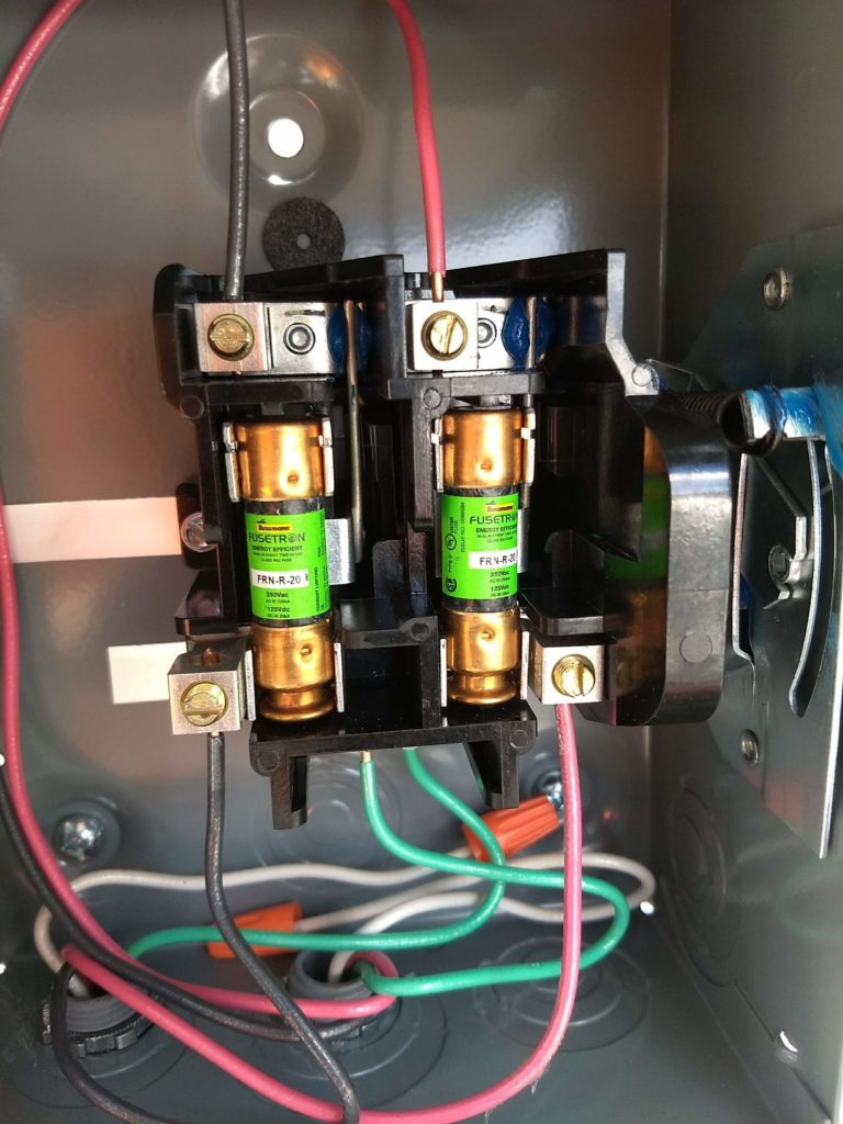 Interior of a Single-Phase Fused Disconnect
